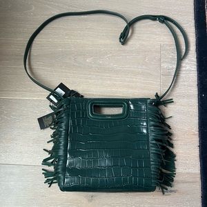 Maje crocodile effect bag green NWT